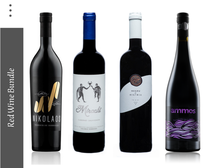 Red Wine Bundle | Red wine | Romanian Wine UK | Cabernet Sauvignon | Merlot | Quality Wine | Histria Winery | Dobrogea Romania | MYWONDERWINE | Mirachi | Ammos | Nikolaos | Dehistria